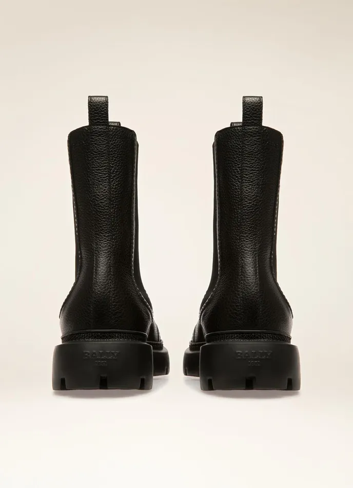 Women Bally Boots Ginny Flat 8211 Leather Boots In Black