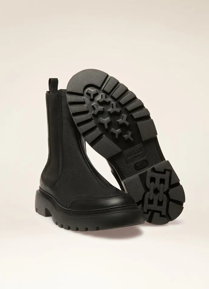 Women Bally Boots Ginny Flat 8211 Leather Boots In Black