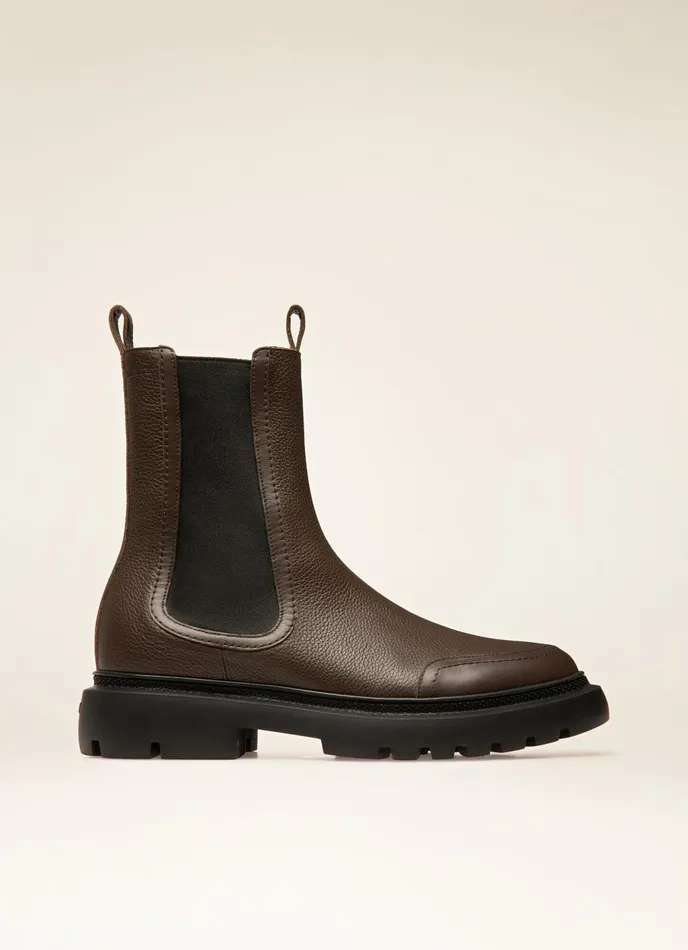 Women Bally Boots Ginny Flat 8211 Leather Boots In Brown