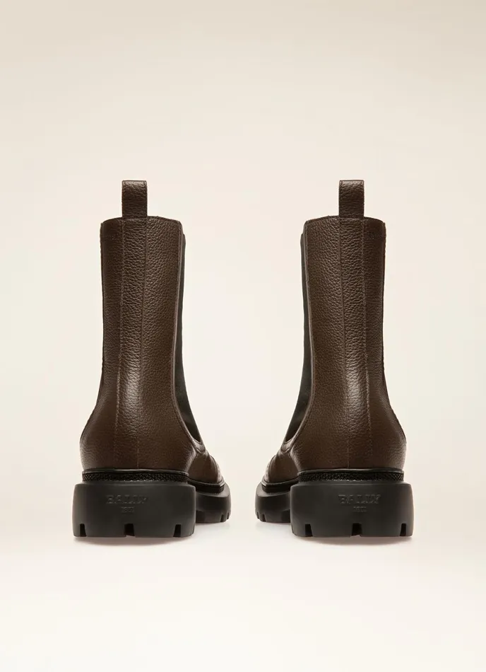 Women Bally Boots Ginny Flat 8211 Leather Boots In Brown