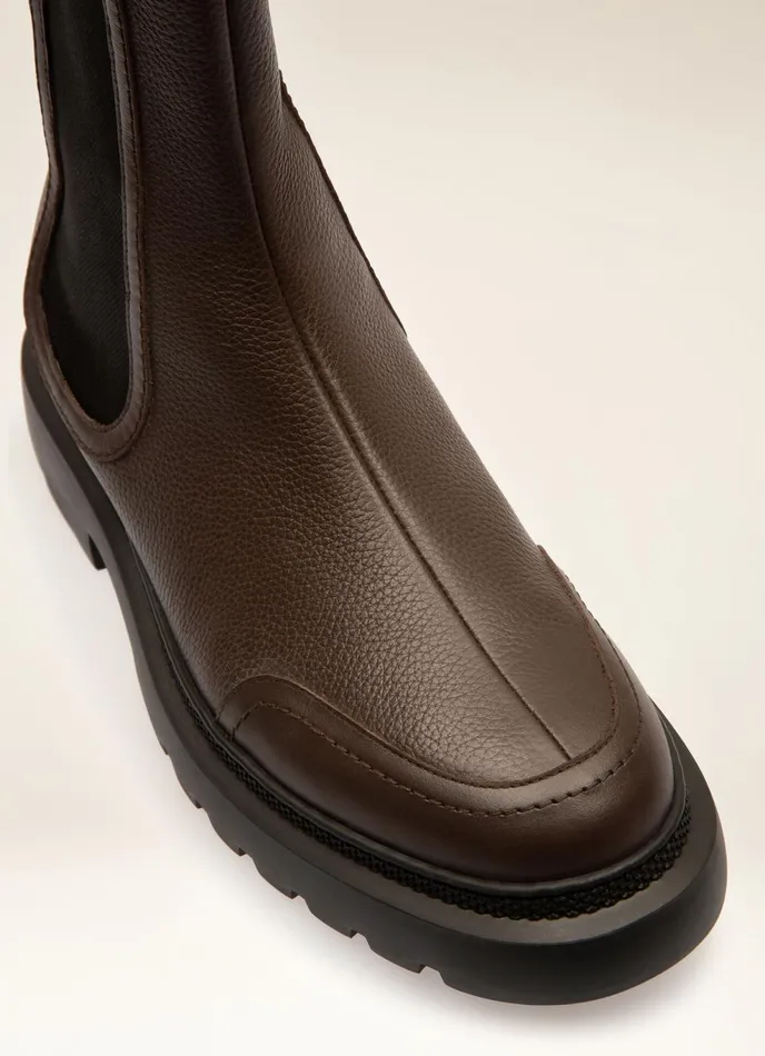 Women Bally Boots Ginny Flat 8211 Leather Boots In Brown