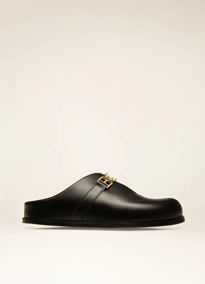Women Bally Flats and Moccasins Francine 8211 Leather Slippers In Black