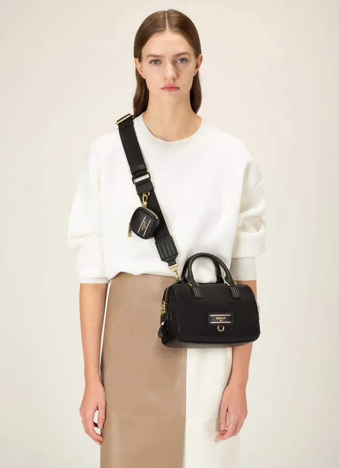 Women Bally Mini And Belt Bags Evin 8211 Recycled Nylon Minibag In Black