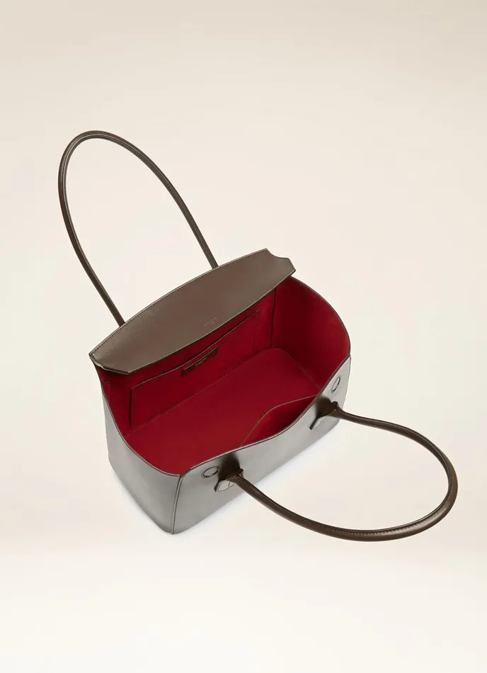 Women Bally Top Handle Bags Sandah 8211 Leather Top Handle Bag In Ebony Brown