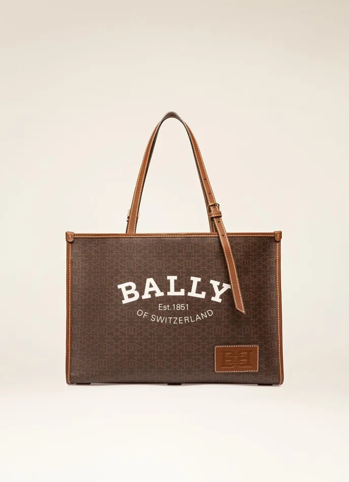 Women Bally Tote Bags Calie 8211 Leather Tote Bag In Brown