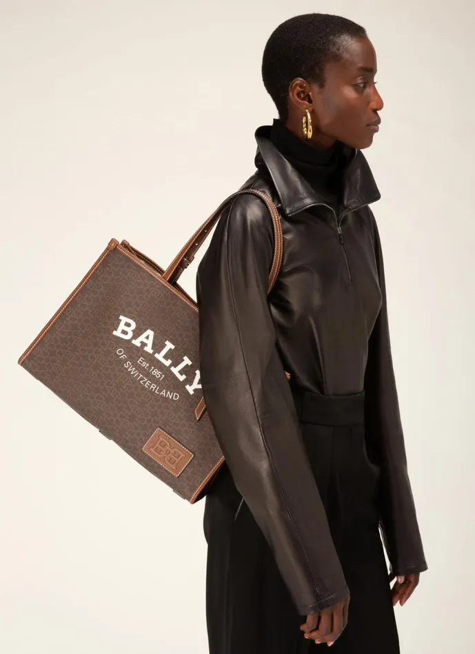 Women Bally Tote Bags Calie 8211 Leather Tote Bag In Brown