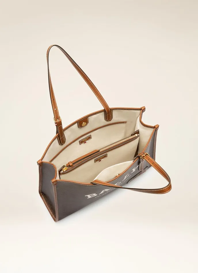 Women Bally Tote Bags Calie 8211 Leather Tote Bag In Brown