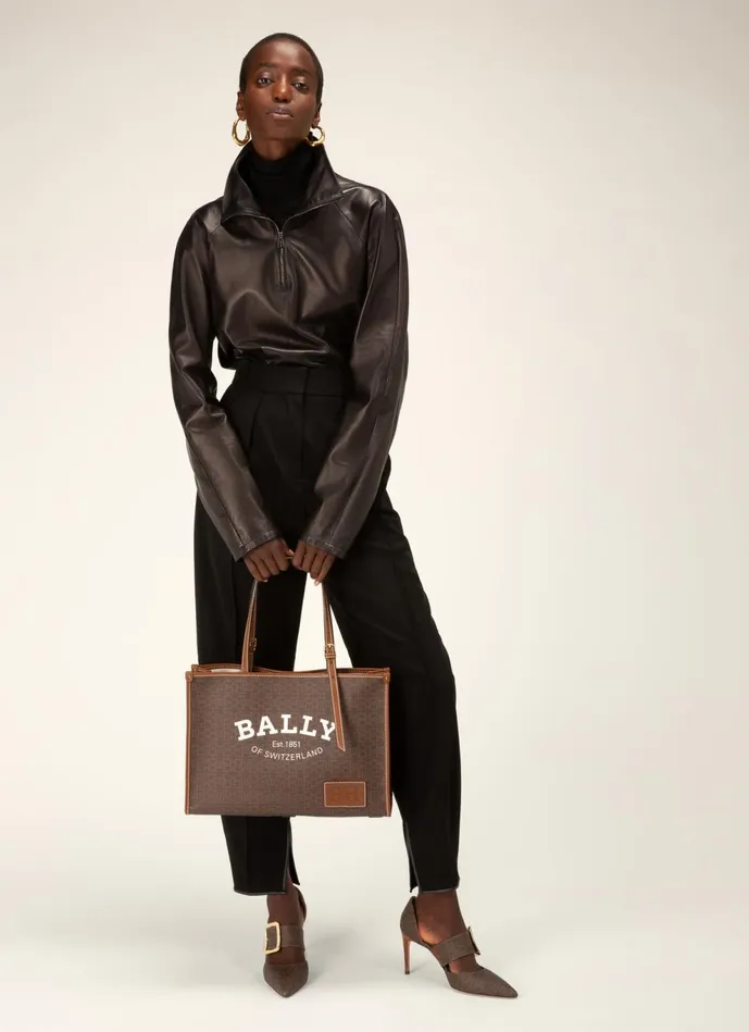 Women Bally Tote Bags Calie 8211 Leather Tote Bag In Brown