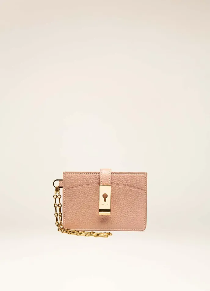 Women Bally Wallets Ava 8211 Leather Card Holder In Blush Pink