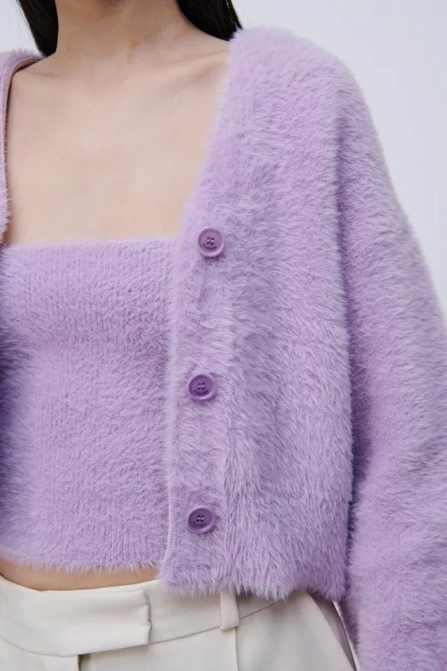 Women Bambi Cardigan Lavender Jonathan Simkhai Knitwear