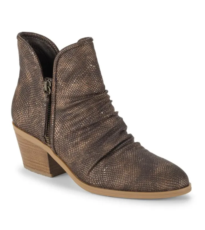 Women Baretraps Booties Serenity Block Heel Bootie Taupe Metallic