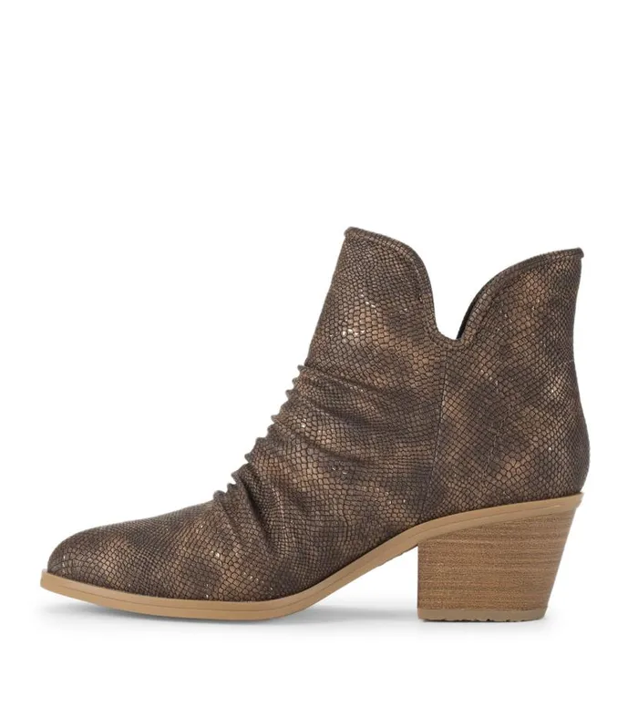 Women Baretraps Booties Serenity Block Heel Bootie Taupe Metallic Women Baretraps Booties Serenity Block Heel Bootie Taupe Metallic