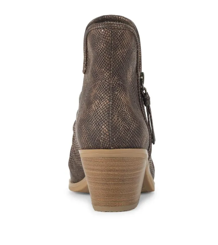 Women Baretraps Booties Serenity Block Heel Bootie Taupe Metallic Women Baretraps Booties Serenity Block Heel Bootie Taupe Metallic