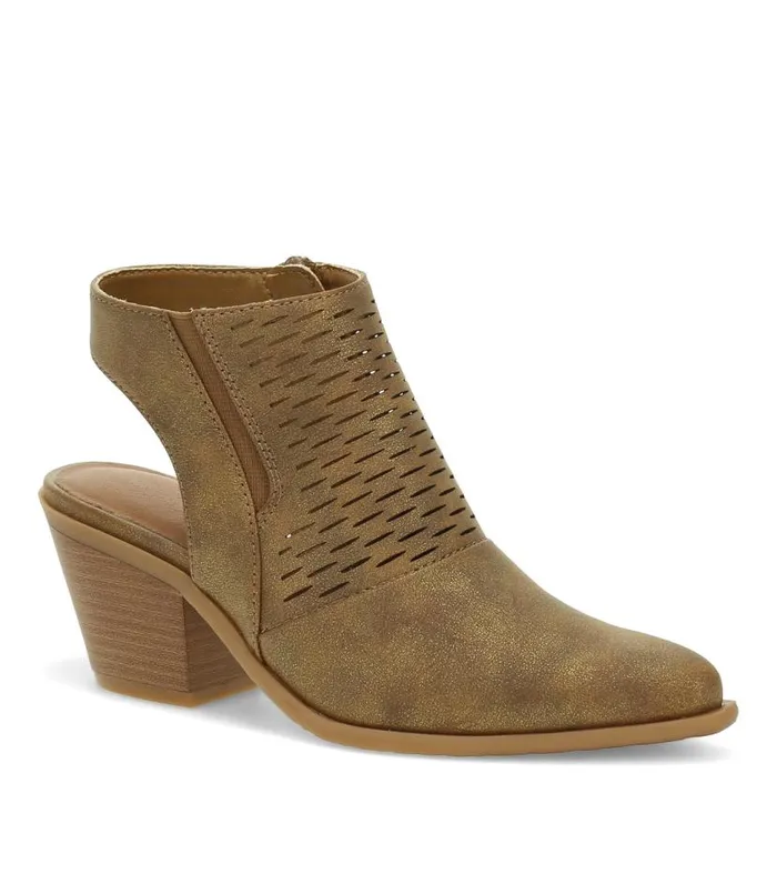 Women Baretraps Booties Yangley Block Heel Bootie Gold