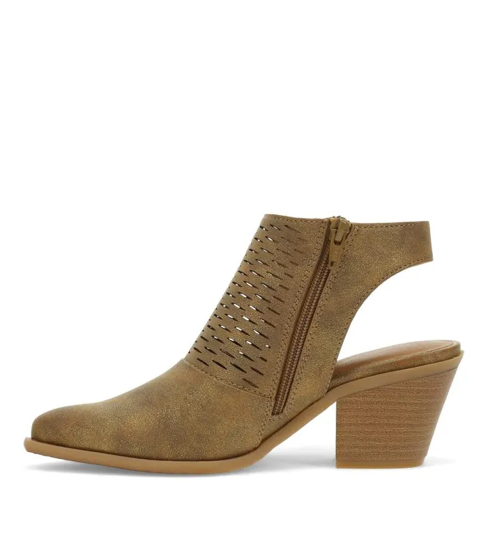 Women Baretraps Booties Yangley Block Heel Bootie Gold Women Baretraps Booties Yangley Block Heel Bootie Gold