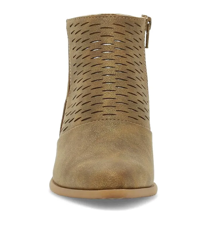 Women Baretraps Booties Yangley Block Heel Bootie Gold Women Baretraps Booties Yangley Block Heel Bootie Gold