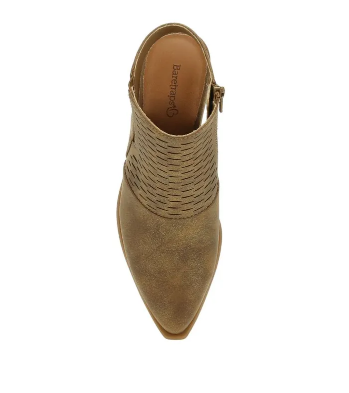 Women Baretraps Booties Yangley Block Heel Bootie Gold Women Baretraps Booties Yangley Block Heel Bootie Gold