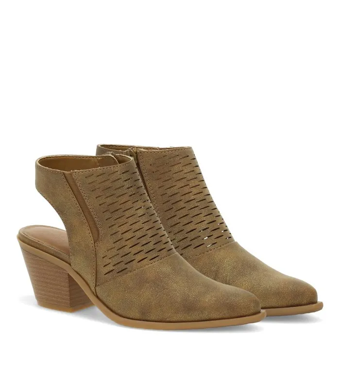 Women Baretraps Booties Yangley Block Heel Bootie Gold Women Baretraps Booties Yangley Block Heel Bootie Gold