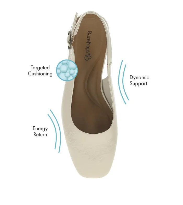 Women Baretraps Dress Shoes Ester Block Heel Slingback Pump Ivory Women Baretraps Dress Shoes Ester Block Heel Slingback Pump Ivory