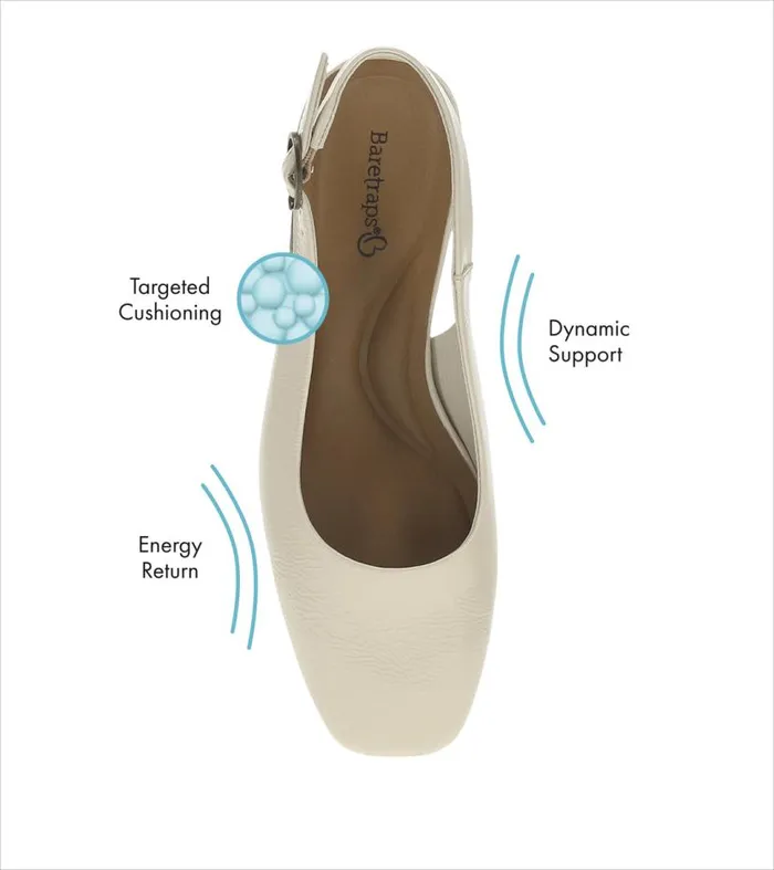Women Baretraps Dress Shoes Ester Block Heel Slingback Pump Ivory Women Baretraps Dress Shoes Ester Block Heel Slingback Pump Ivory