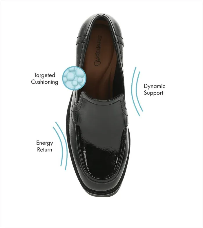 Women Baretraps Dress Shoes Gretel Block Heel Loafer Black Patent Women Baretraps Dress Shoes Gretel Block Heel Loafer Black Patent