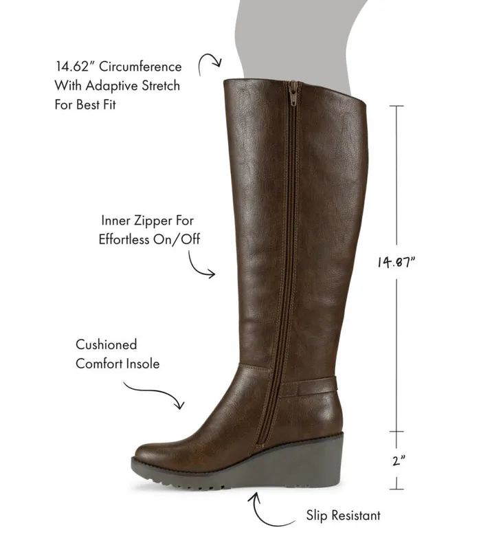 Women Baretraps Knee High Boots Winifred Tall Wedge Boot Brush Brown Women Baretraps Knee High Boots Winifred Tall Wedge Boot Brush Brown