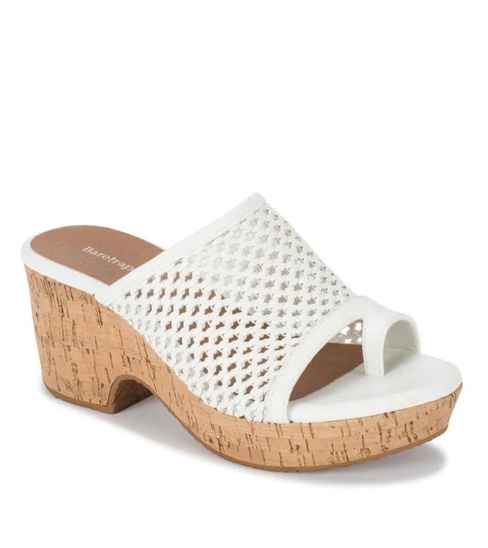 Women Baretraps Slides and Slip On Sandals Bethie Wedge Sandal White