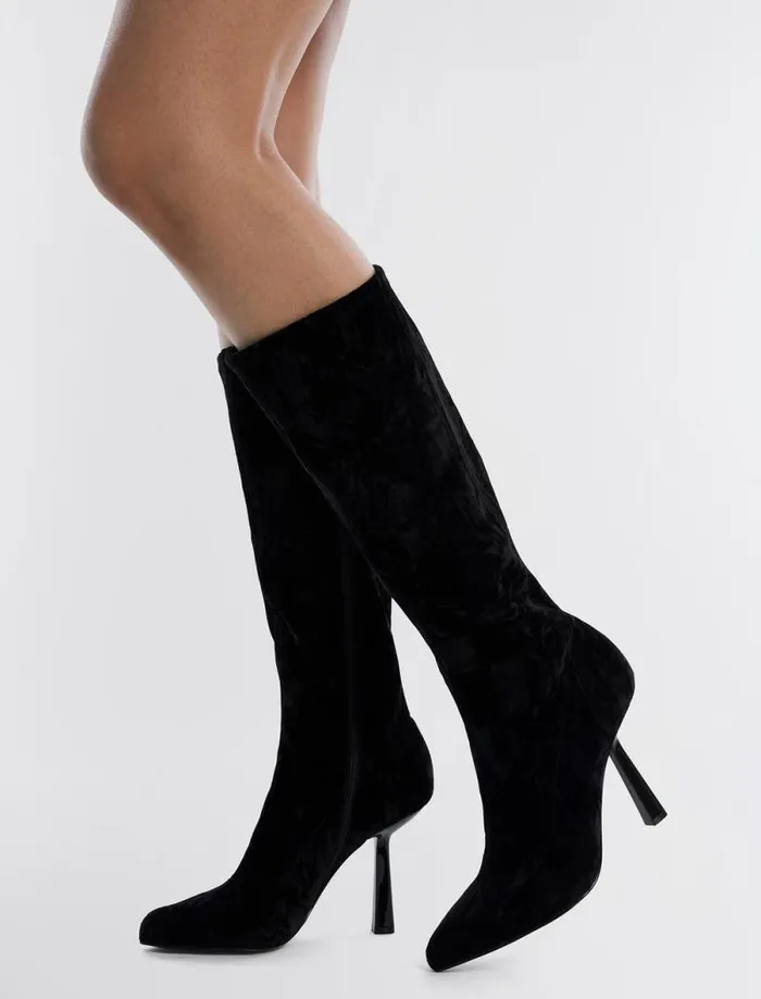 Women BCBG Shoes Isra Boot Black Velvet Women BCBG Shoes Isra Boot Black Velvet