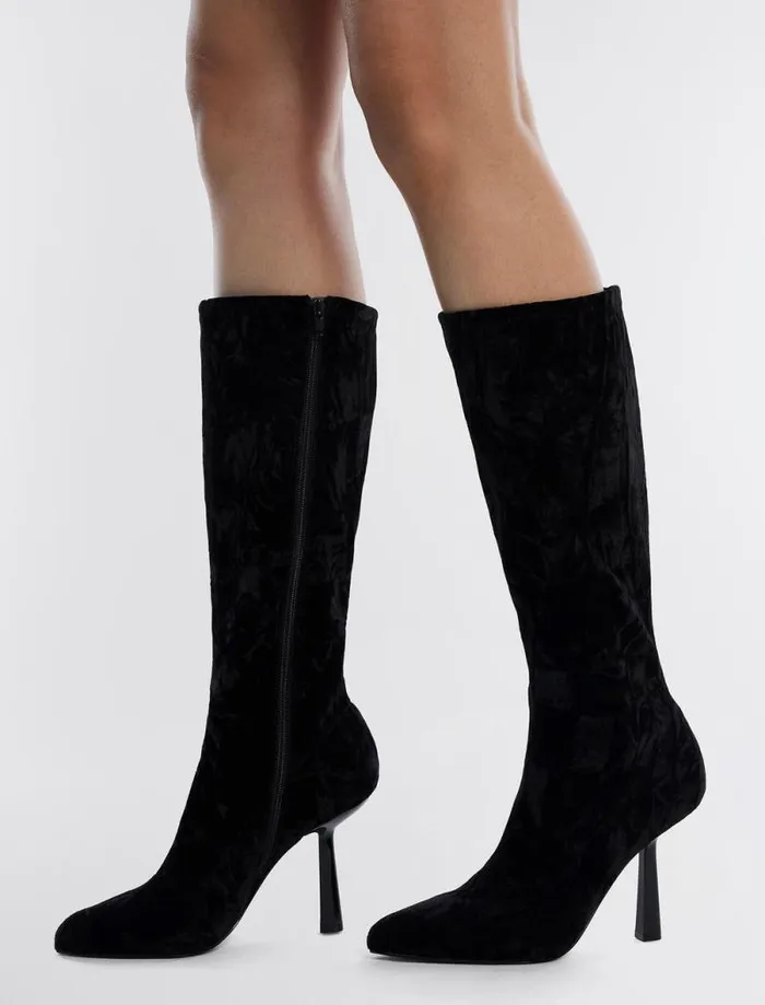 Women BCBG Shoes Isra Boot Black Velvet Women BCBG Shoes Isra Boot Black Velvet