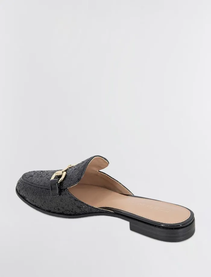 Women BCBG Shoes Zorie Loafer Mule Black Rock Glitter Women BCBG Shoes Zorie Loafer Mule Black Rock Glitter