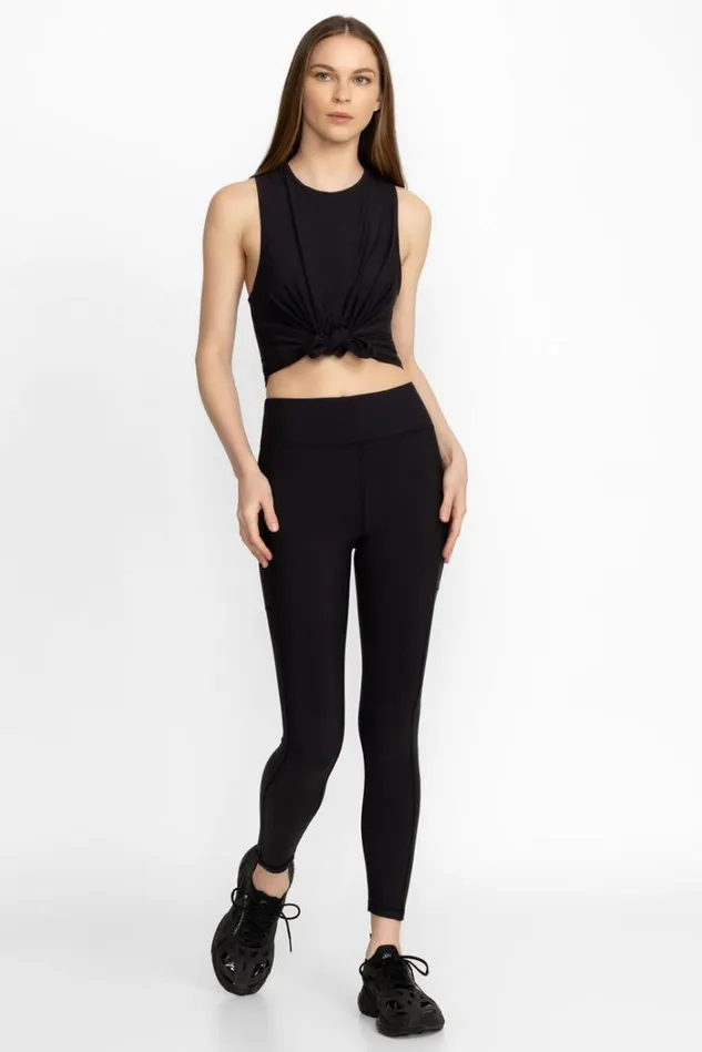 Women Bee Active Legging With Pockets Black Johnny Was Bottoms