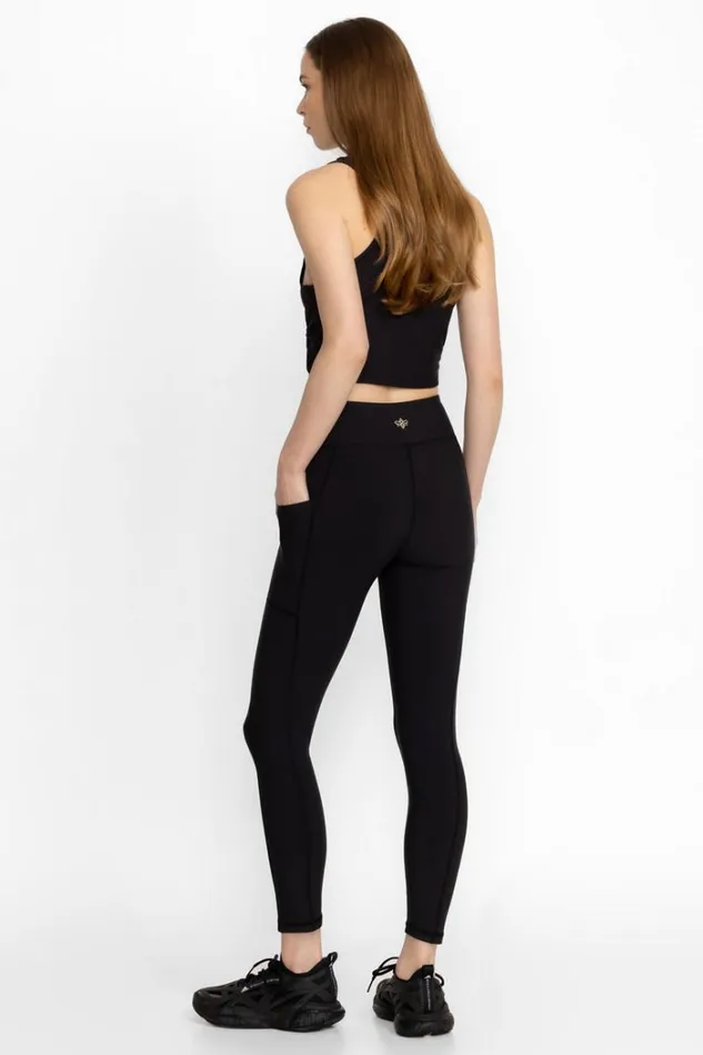 Women Bee Active Legging With Pockets Black Johnny Was Bottoms Women Bee Active Legging With Pockets Black Johnny Was Bottoms