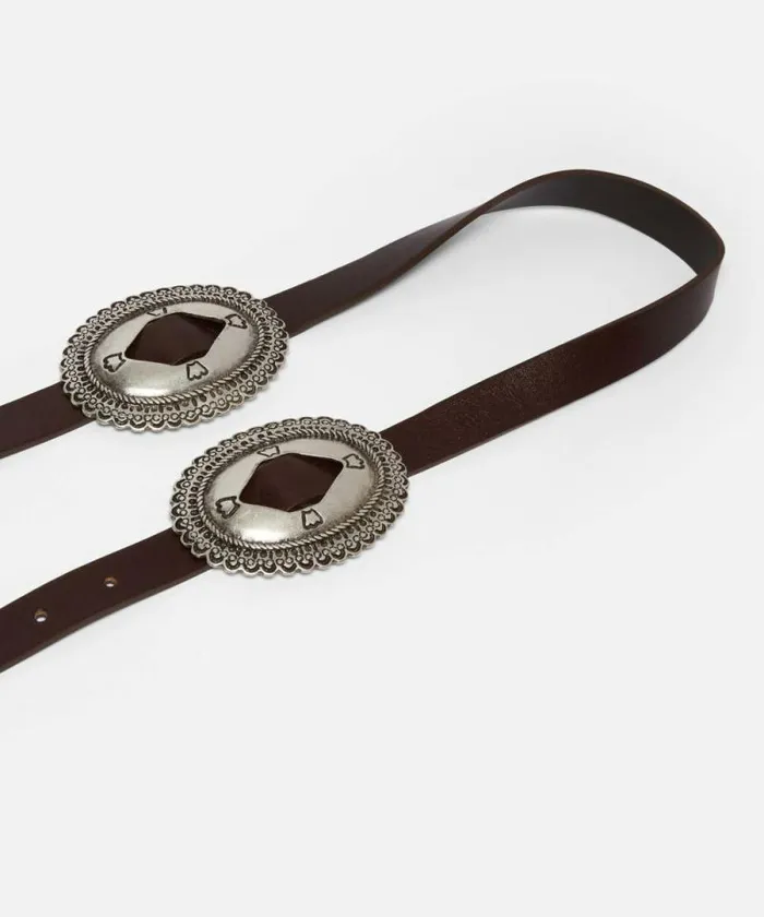 Women Belts Pinko Belt With Large Buckle 2cm Dark Brownold Silver Women Belts Pinko Belt With Large Buckle 2cm Dark Brownold Silver