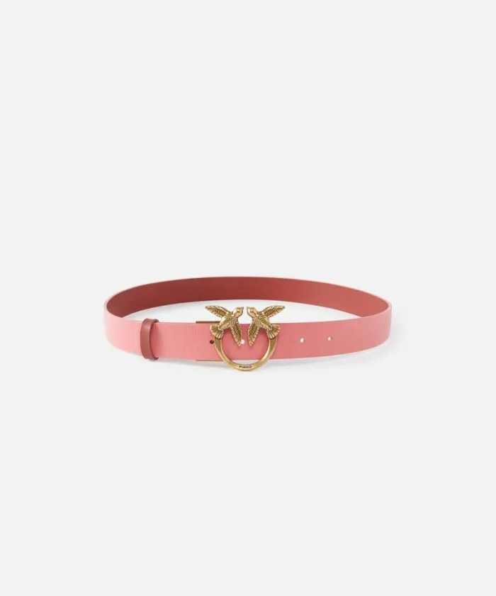 Women Belts Pinko Reversible Love Birds Belt 3cm Pinkredantique Gold