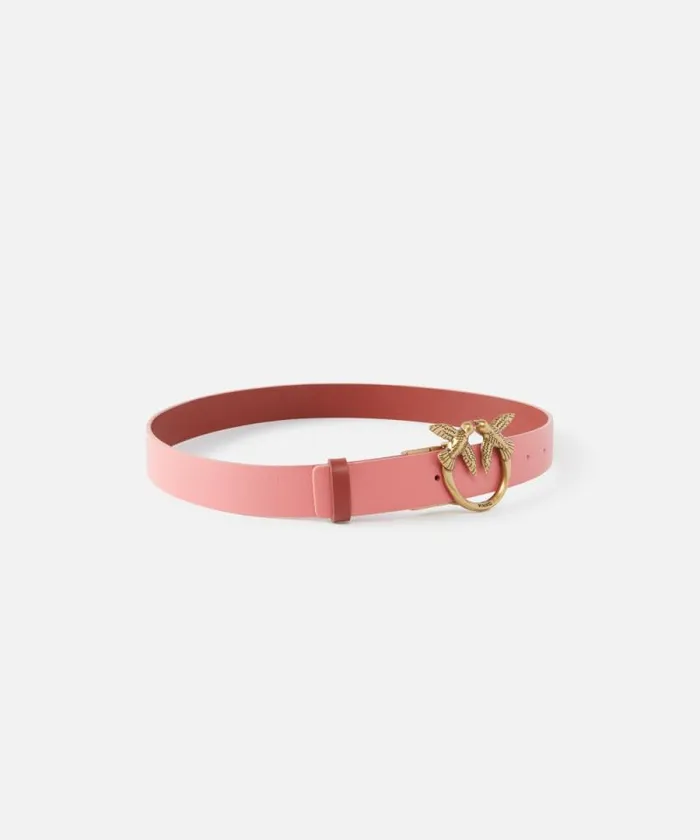 Women Belts Pinko Reversible Love Birds Belt 3cm Pinkredantique Gold Women Belts Pinko Reversible Love Birds Belt 3cm Pinkredantique Gold