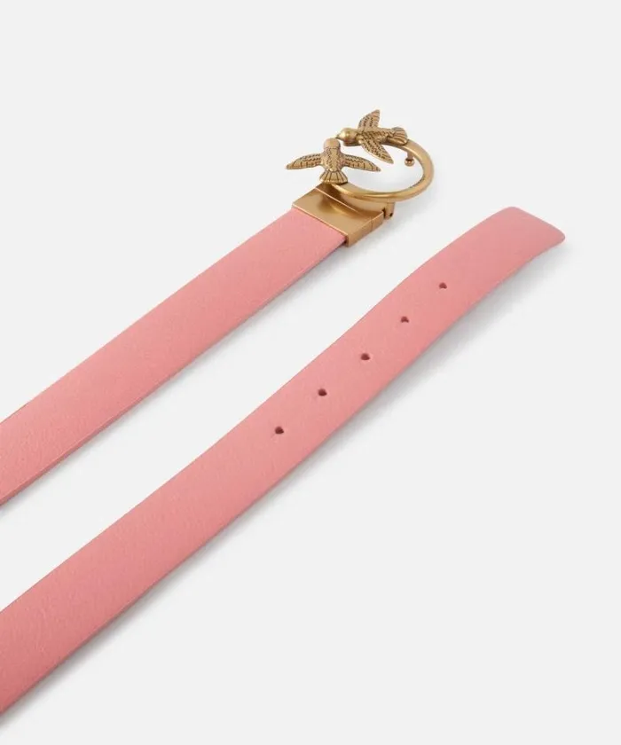 Women Belts Pinko Reversible Love Birds Belt 3cm Pinkredantique Gold Women Belts Pinko Reversible Love Birds Belt 3cm Pinkredantique Gold