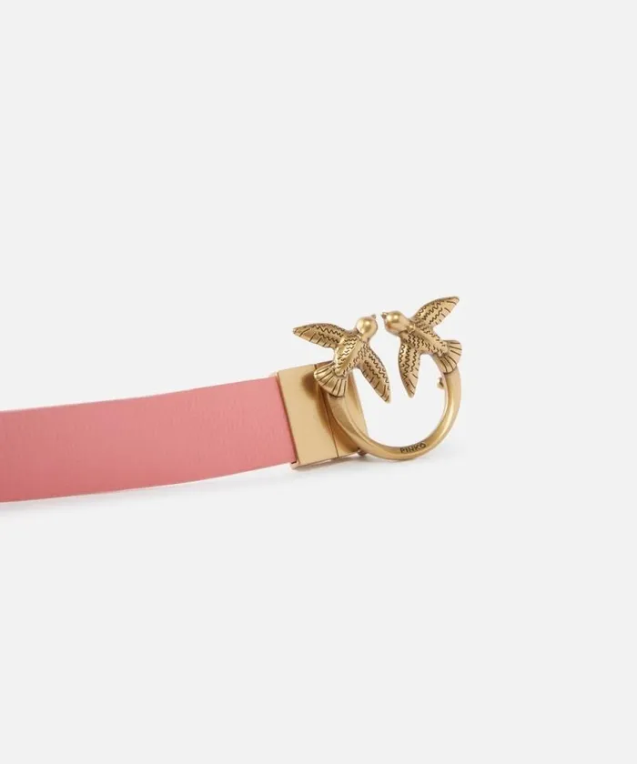 Women Belts Pinko Reversible Love Birds Belt 3cm Pinkredantique Gold Women Belts Pinko Reversible Love Birds Belt 3cm Pinkredantique Gold