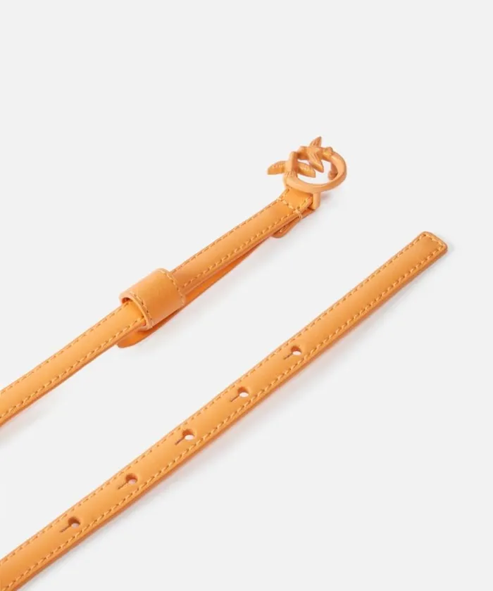 Women Belts Pinko Superthin Colourblock Love Birds Belt 1cm Pumpkin Colour Block Women Belts Pinko Superthin Colourblock Love Birds Belt 1cm Pumpkin Colour Block