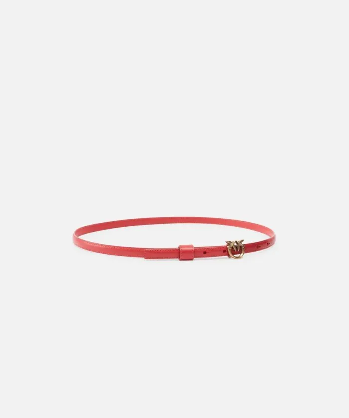 Women Belts Pinko Thin Belt With Love Birds Buckle 1cm Redantiquegold Women Belts Pinko Thin Belt With Love Birds Buckle 1cm Redantiquegold