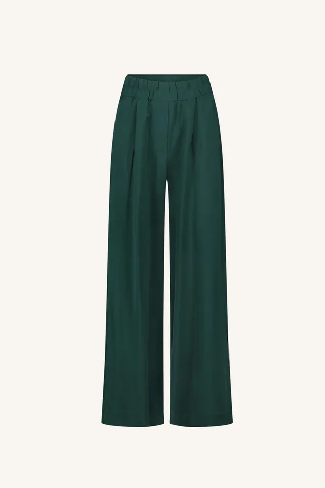 Women Benji Satin Stripe Pants Dark Pine Bybar Trousers