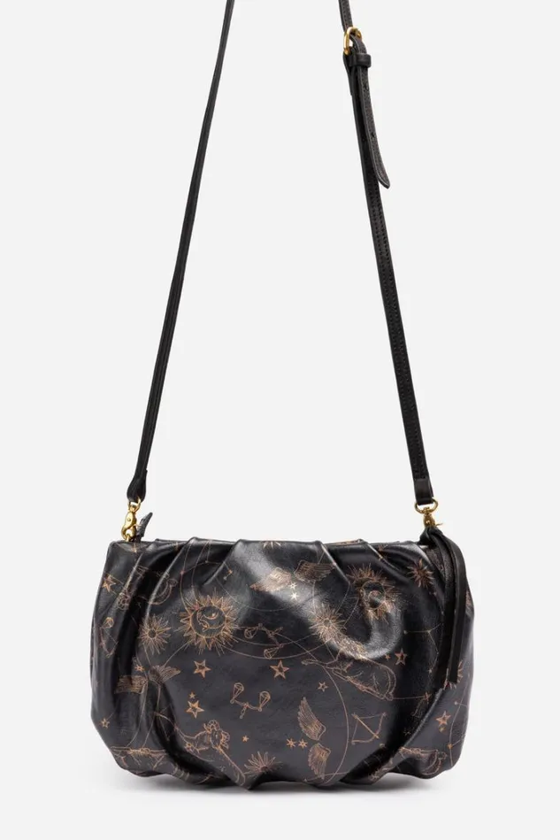 Women BIJOU RUCHED ITALIAN LEATHER CROSSBODY Multi Johnny Was Handbags