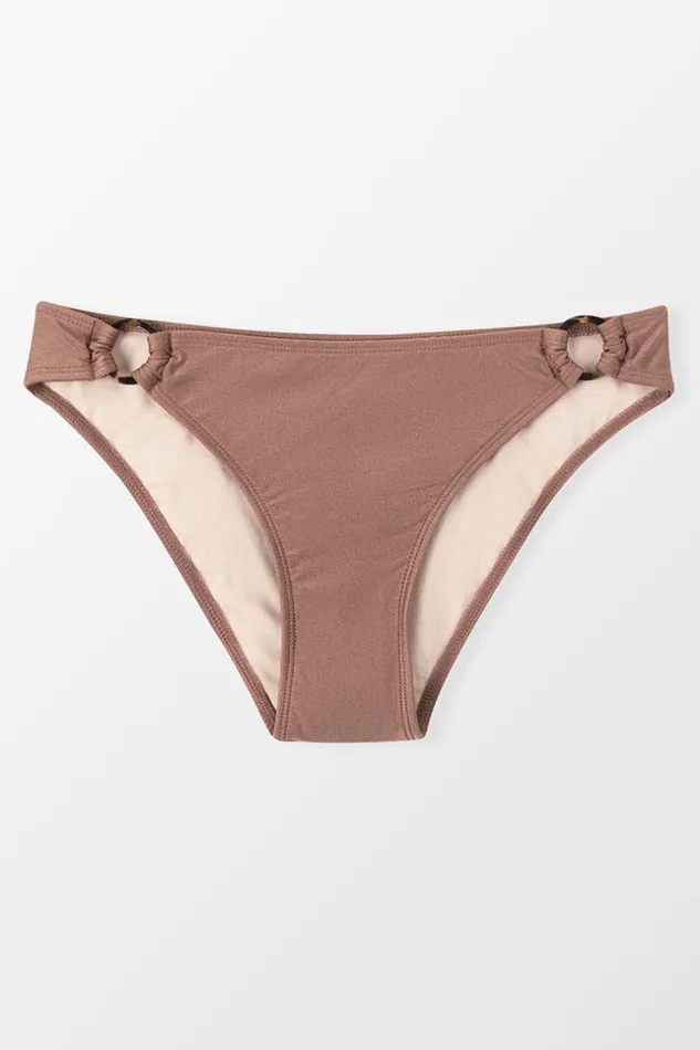 Women Bikini Bottoms Cupshe Strawberry Fields Forever ORing Low Rise Bikini Bottom Brown