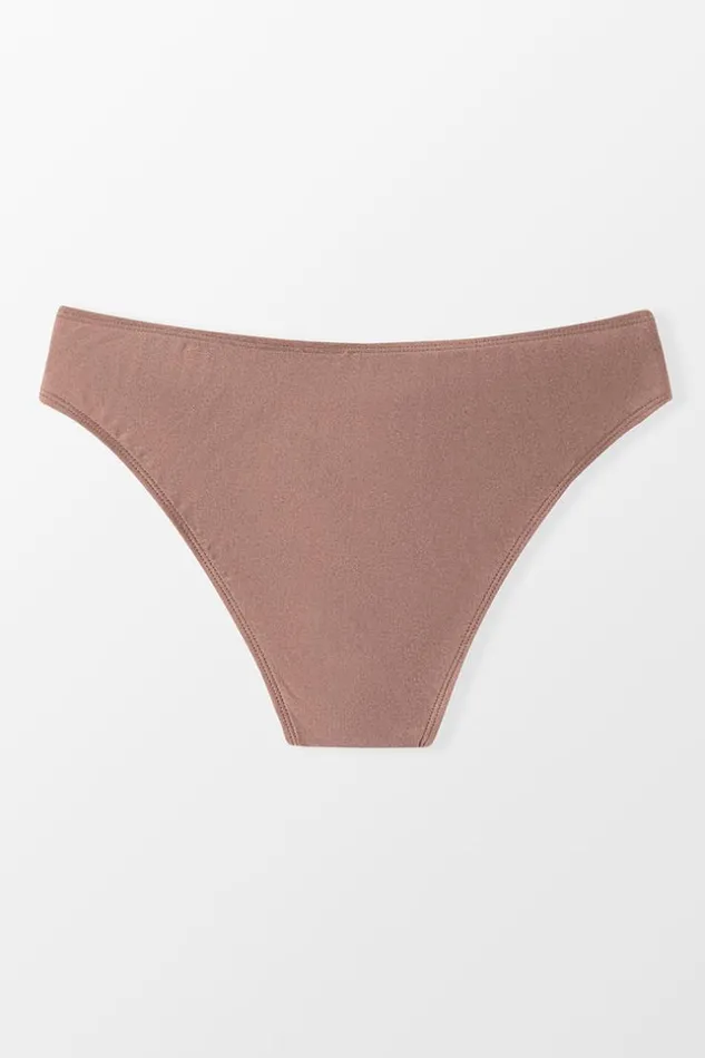 Women Bikini Bottoms Cupshe Strawberry Fields Forever ORing Low Rise Bikini Bottom Brown