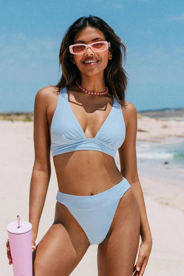 Women Bikini Sets Cupshe Abigale Blue Criss Cross Back Tie Ruched Bikini Blue Women Bikini Sets Cupshe Abigale Blue Criss Cross Back Tie Ruched Bikini Blue