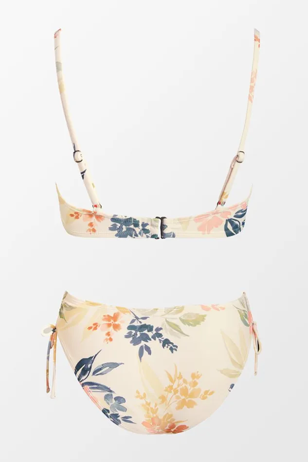 Women Bikini Sets Cupshe Floral Wilderness Keyhole Bralette And Side Shirred Hipster Bikini Set Multicolor