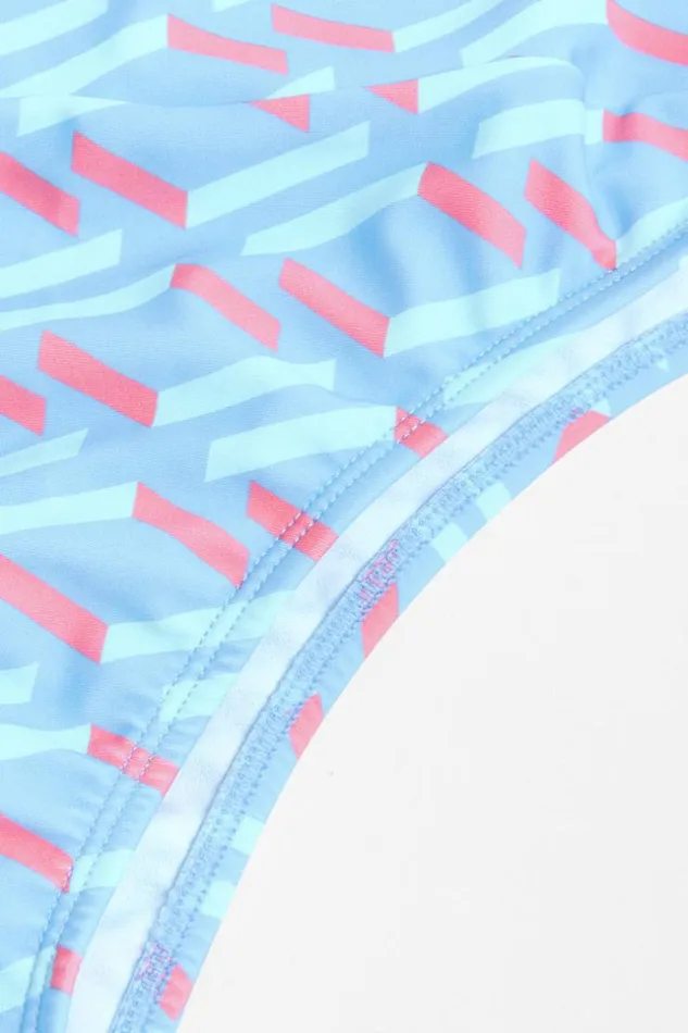 Women Bikini Sets Cupshe Hashtag Geo Knot Tie Bandeau And Banded High Waist Bikini Set Multicolor