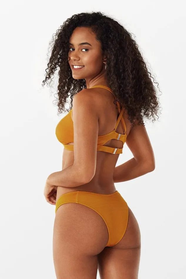 Women Bikini Sets Cupshe Summer Cutout Criss Cross Bikini Yellow