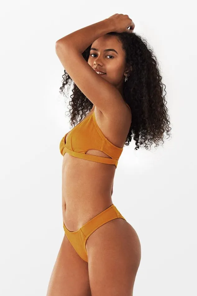 Women Bikini Sets Cupshe Summer Cutout Criss Cross Bikini Yellow