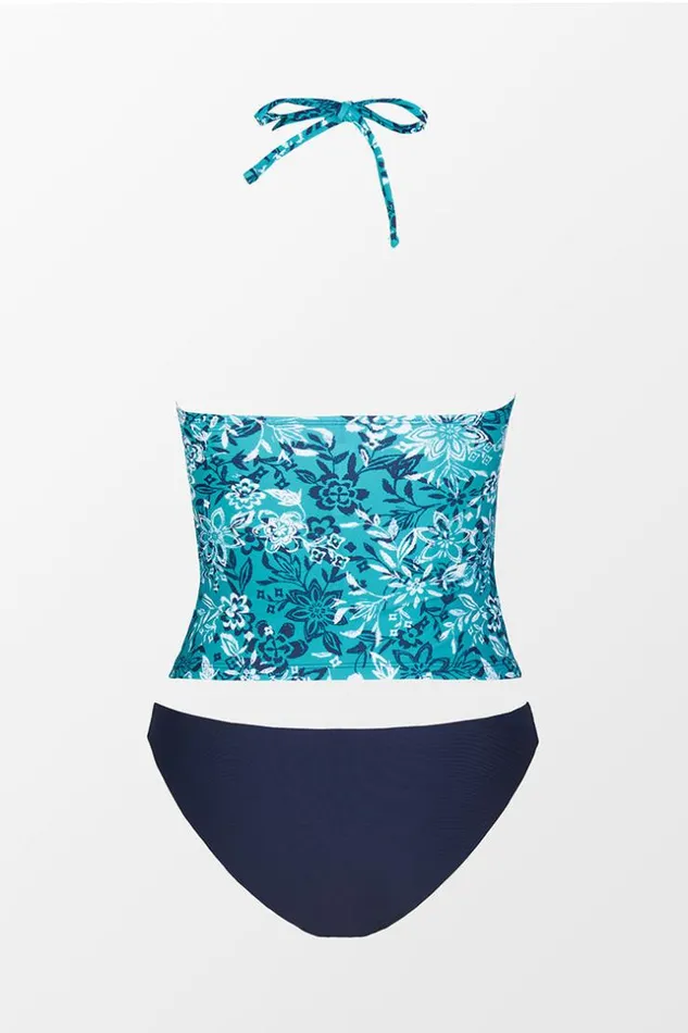 Women Bikini Sets Cupshe Summer Seaside Cutout Tankini And Classic Hipster Set Blue