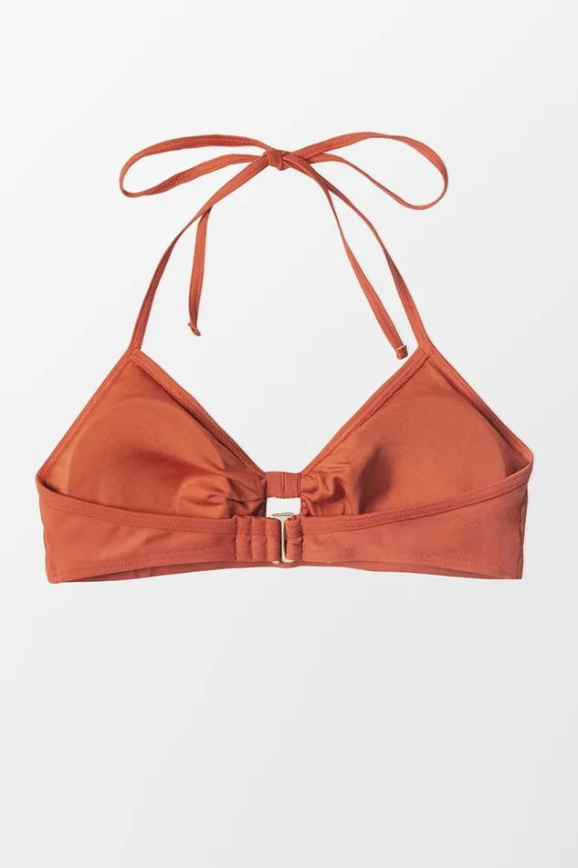 Women Bikini Tops Cupshe Meaghan Knot Halter Bikini Top Rust